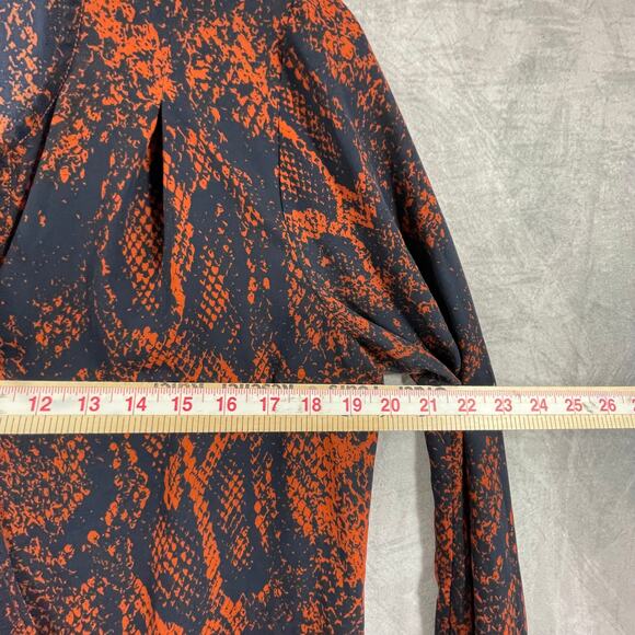 Cabi Blouse SMALL long sleeves faux criss cross relaxed fit tie V-neck work - Picture 7 of 16